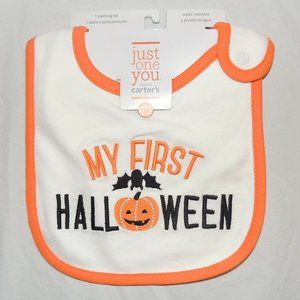Baby First Halloween Bib Unisex Pumpkin Bat Boy Girl Jack O Lantern NEW